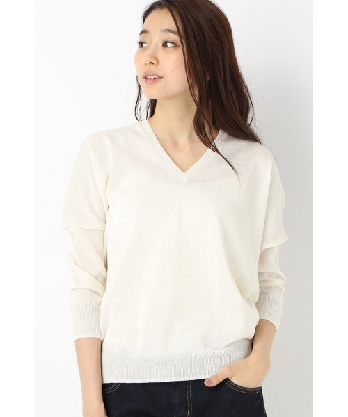 FIGARO Paris(フィガロパリ)の「Li/E Vネック プルオーバー◆(ニット/セーター・レディース・ベージュ/ブルー系その他/ブラック/ホワイト・FREE)」の10枚目の写真
