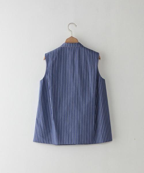 Steven Alan（スティーブンアラン）の「＜Steven Alan＞STRIPE CLOPPED PAJAMA SHIRT/ｼｬﾂ◆（シャツ/ブラウス・レディース・ブラウン/コバルトブルー・MEDIUM/SMALL）」の3枚目の写真