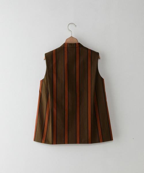 Steven Alan（スティーブンアラン）の「＜Steven Alan＞STRIPE CLOPPED PAJAMA SHIRT/ｼｬﾂ◆（シャツ/ブラウス・レディース・ブラウン/コバルトブルー・MEDIUM/SMALL）」の10枚目の写真