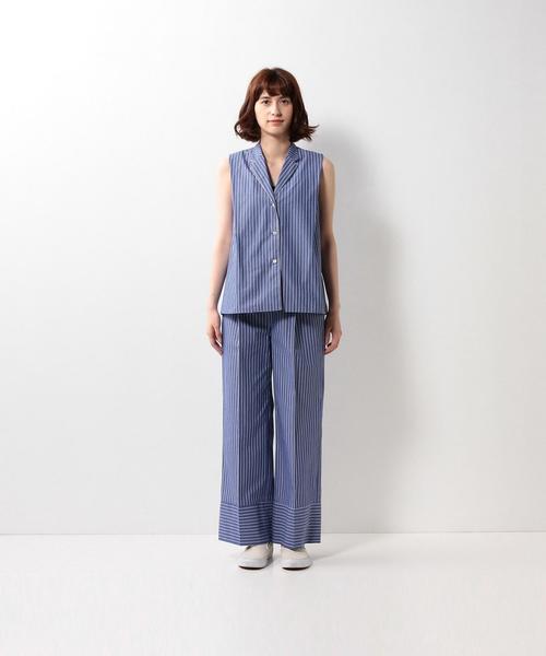 Steven Alan（スティーブンアラン）の「＜Steven Alan＞STRIPE CLOPPED PAJAMA SHIRT/ｼｬﾂ◆（シャツ/ブラウス・レディース・ブラウン/コバルトブルー・MEDIUM/SMALL）」の13枚目の写真