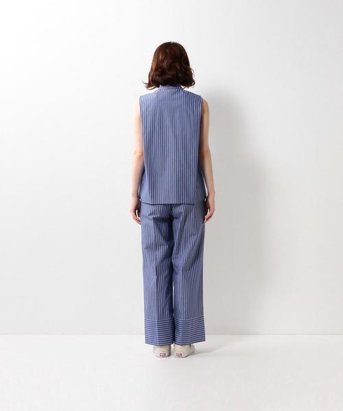 Steven Alan（スティーブンアラン）の「＜Steven Alan＞STRIPE CLOPPED PAJAMA SHIRT/ｼｬﾂ◆（シャツ/ブラウス・レディース・ブラウン/コバルトブルー・MEDIUM/SMALL）」の8枚目の写真