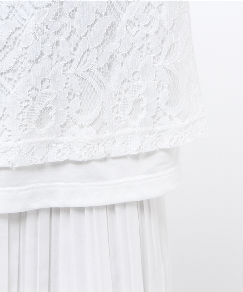 E hyphen world gallery（イーハイフンワールドギャラリー）の「袖フレアレースプルオーバー（Tシャツ/カットソー・レディース・ブラック/オフホワイト・FREE）」の8枚目の写真