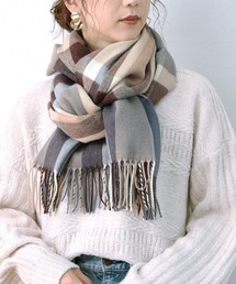 reca | 【ウール混】チェック柄大判ストール(ストール/ショール)