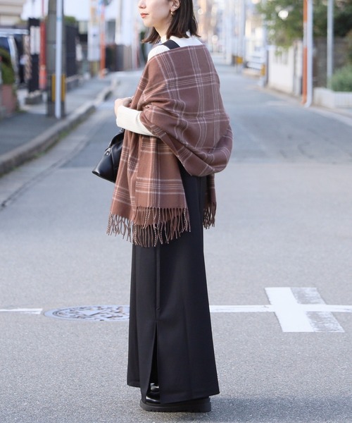 reca（レカ）の「室内でも外でも使える！ウールチェック柄大判ストール