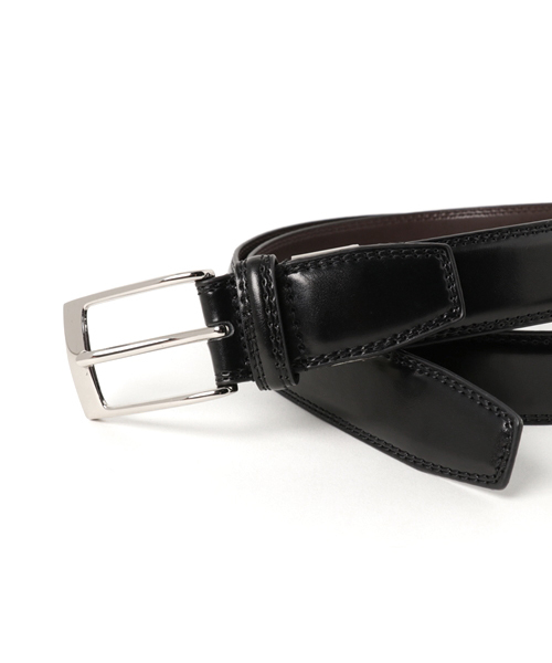 THE SUIT COMPANY（ザ・スーツカンパニー）の「【カーブ仕様】アンティークレザー シルバーバックルベルト（ベルト・メンズ・ブラック/チョコ/ライトブラウン/ワインレッド・FREE）」の5枚目の写真