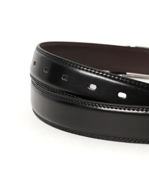 THE SUIT COMPANY（ザ・スーツカンパニー）の「【カーブ仕様】アンティークレザー シルバーバックルベルト（ベルト・メンズ・ブラック/チョコ/ライトブラウン/ワインレッド・FREE）」の6枚目の写真