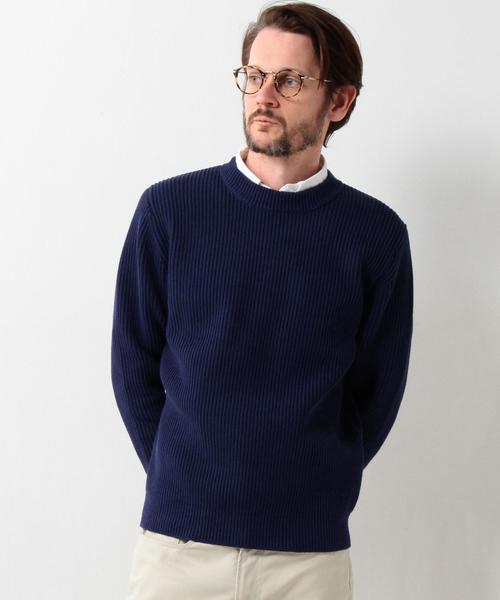 UNITED ARROWS(ユナイテッドアローズ)の「USBS コットン アゼ クルーネック ニット◆(ニット/セーター・メンズ・ホワイト/オリーブ/ピンク/ネイビー/ロイヤルブルー・X-SMALL/LARGE/SMALL/XX-LARGE/X-LARGE/MEDIUM)」の12枚目の写真