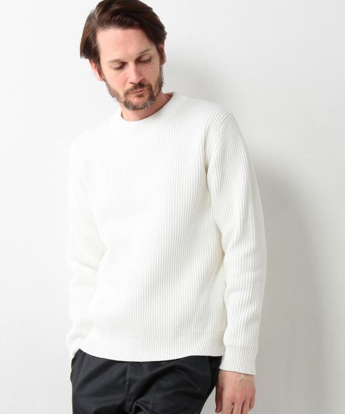 UNITED ARROWS(ユナイテッドアローズ)の「USBS コットン アゼ クルーネック ニット◆(ニット/セーター・メンズ・ホワイト/オリーブ/ピンク/ネイビー/ロイヤルブルー・X-SMALL/LARGE/SMALL/XX-LARGE/X-LARGE/MEDIUM)」の14枚目の写真