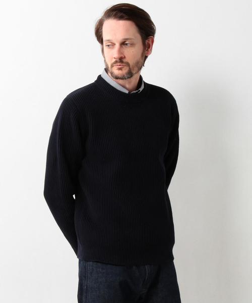 UNITED ARROWS(ユナイテッドアローズ)の「USBS コットン アゼ クルーネック ニット◆(ニット/セーター・メンズ・ホワイト/オリーブ/ピンク/ネイビー/ロイヤルブルー・X-SMALL/LARGE/SMALL/XX-LARGE/X-LARGE/MEDIUM)」の7枚目の写真