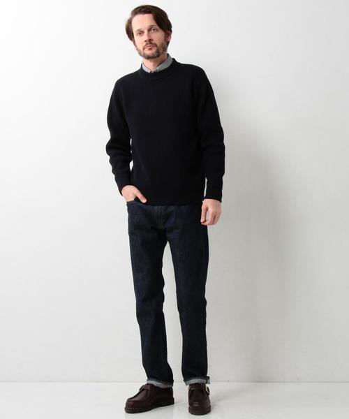 UNITED ARROWS(ユナイテッドアローズ)の「USBS コットン アゼ クルーネック ニット◆(ニット/セーター・メンズ・ホワイト/オリーブ/ピンク/ネイビー/ロイヤルブルー・X-SMALL/LARGE/SMALL/XX-LARGE/X-LARGE/MEDIUM)」の8枚目の写真