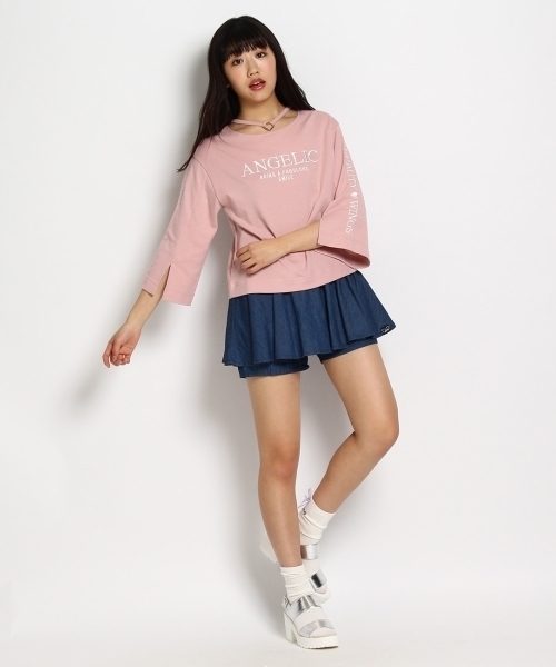 まりりん◆今季新作ミックス ピンクラテ アルジ－◆スカパン 150 PINK-latte（ピンクラテ）の「ミウコラボ スカパン（スカート）」 - WEAR