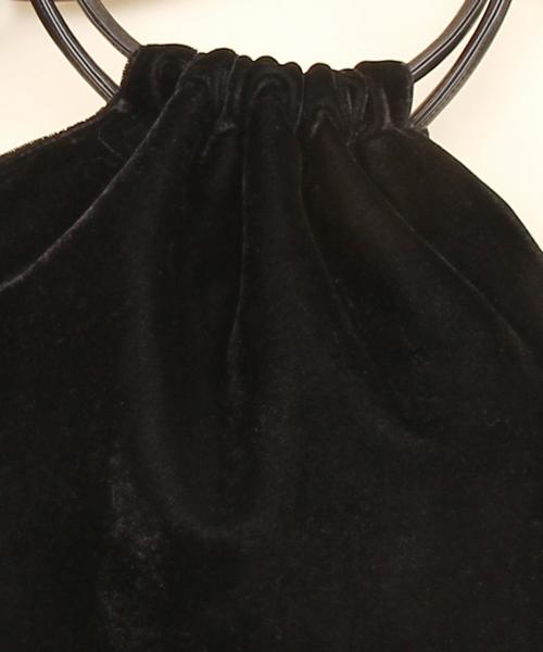 coen(コーエン)の「『リンネル』2017/11月号掲載】ベロアタッチ巾着バッグ(ハンドバッグ・レディース・ブラック/ワインレッド・FREE)」の10枚目の写真