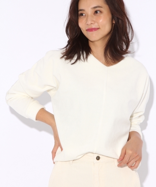 niko and...(ニコアンド)の「カットコールドルマンプルオーバー(Tシャツ/カットソー・レディース・ベージュ/ピンク/ネイビー/クリーム/ライトグリーン/イエロー・LARGE/MEDIUM)」の2枚目の写真