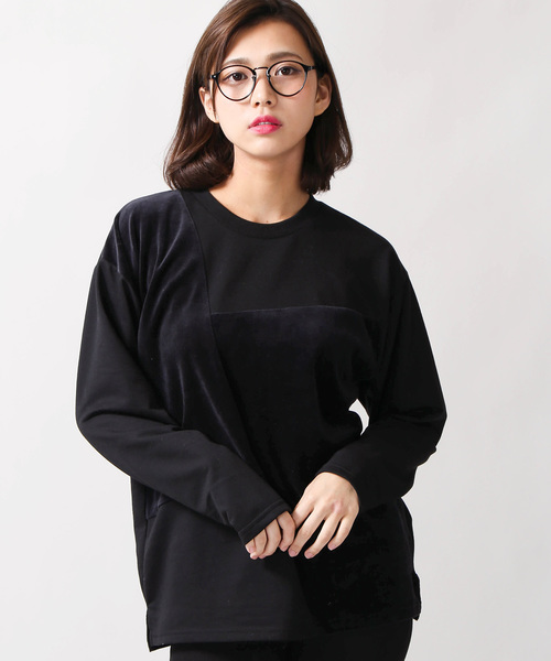 WEGO（ウィゴー）の「WEGO/ベロア切替プルオーバー（スウェット・メンズ・ブラック/ワイン/ネイビー・LARGE/MEDIUM/SMALL）」の18枚目の写真