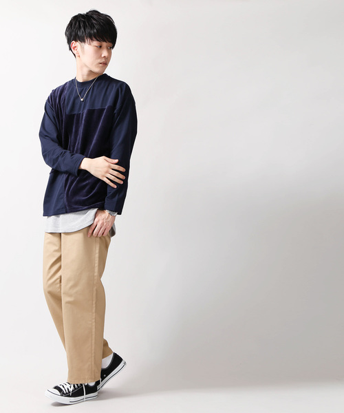 WEGO（ウィゴー）の「WEGO/ベロア切替プルオーバー（スウェット・メンズ・ブラック/ワイン/ネイビー・LARGE/MEDIUM/SMALL）」の17枚目の写真
