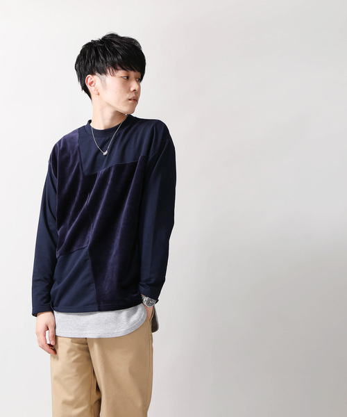 WEGO（ウィゴー）の「WEGO/ベロア切替プルオーバー（スウェット・メンズ・ブラック/ワイン/ネイビー・LARGE/MEDIUM/SMALL）」の13枚目の写真