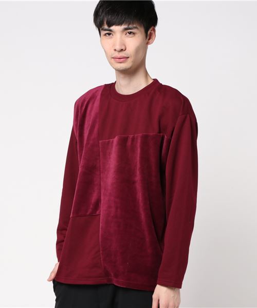 WEGO（ウィゴー）の「WEGO/ベロア切替プルオーバー（スウェット・メンズ・ブラック/ワイン/ネイビー・LARGE/MEDIUM/SMALL）」の20枚目の写真