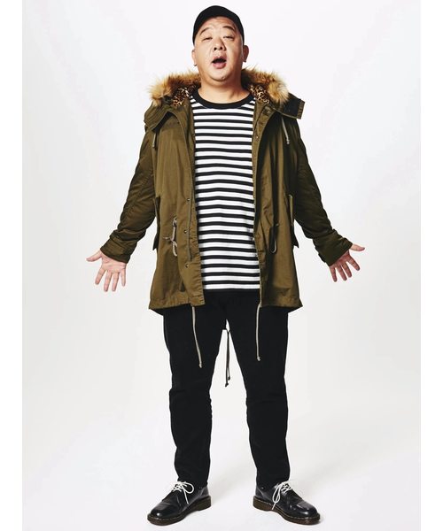 カバンドズッカ アーカイブ モッズコート フード ドローコード ブラック B43 カバンドズッカ アーカイブ モッズコート フード ドローコード