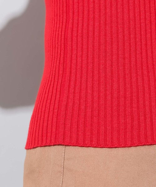 CIAOPANIC（チャオパニック）の「コットンシルクヘンリーネックプルオーバー（ニット/セーター・レディース・ブラック/レッド/ピンク/イエロー/グリーン/アイボリー・FREE）」の11枚目の写真