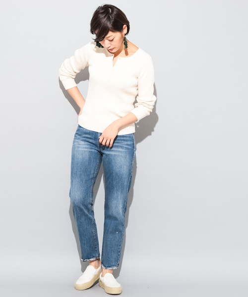 CIAOPANIC（チャオパニック）の「コットンシルクヘンリーネックプルオーバー（ニット/セーター・レディース・ブラック/レッド/ピンク/イエロー/グリーン/アイボリー・FREE）」の14枚目の写真