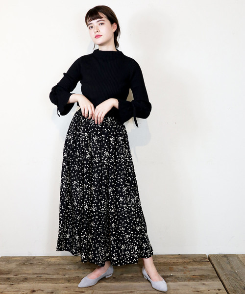 salle de bal（サルデバル）の「袖リボン リブ ボトルネックニット/リブセーター（ニット/セーター・レディース・イエロー/ブラック/グリーン・FREE）」の7枚目の写真