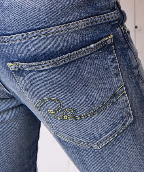 #Re:room（リルーム）の「ヴィンテージクラッシュカットスキニーデニム（デニムパンツ・メンズ・ダークブルー/ブルー・MEDIUM/LARGE）」の18枚目の写真