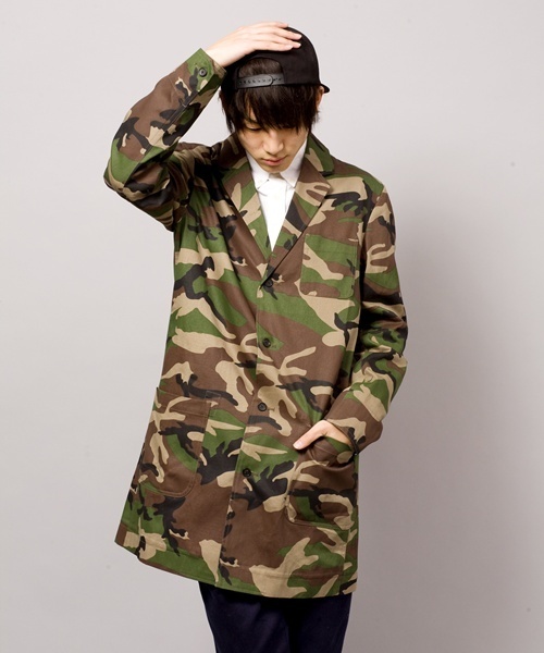 WEGO（ウィゴー）の「WEGO/ショップコート（ステンカラーコート・メンズ・ダークインディゴブルー/ライトインディゴブルー/その他1・MEDIUM/LARGE）」の3枚目の写真