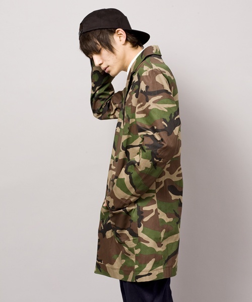 WEGO（ウィゴー）の「WEGO/ショップコート（ステンカラーコート・メンズ・ダークインディゴブルー/ライトインディゴブルー/その他1・MEDIUM/LARGE）」の4枚目の写真