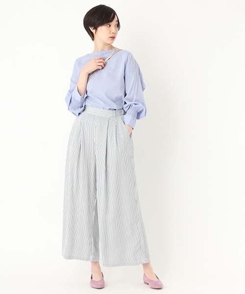 niko and...（ニコアンド）の「ボートネックブラウス（シャツ/ブラウス・レディース・ライトブルー/グリーン/イエロー・MEDIUM/LARGE）」の4枚目の写真