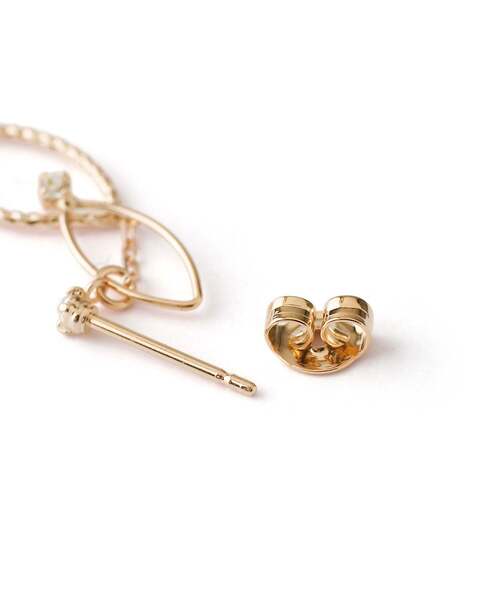 ANEMONE（アネモネ）の「クリアビジューとリーフが揺れるピアス（ピアス（両耳用）・レディース・シルバー/ゴールド/ピンクゴールド・FREE）」の5枚目の写真