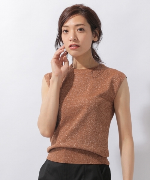 laboratory work（ラボラトリーワーク）の「ラメノースリプルオーバー（ニット/セーター・レディース・ホワイト/ブラック/オレンジ/ブラウン・MEDIUM）」の4枚目の写真