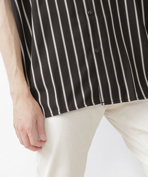 MONO-MART（モノマート）の「サテンストライプオープンカラーシャツ(1/2 sleeve)（シャツ/ブラウス・メンズ・ホワイト/ブラック/ネイビー・FREE）」の22枚目の写真