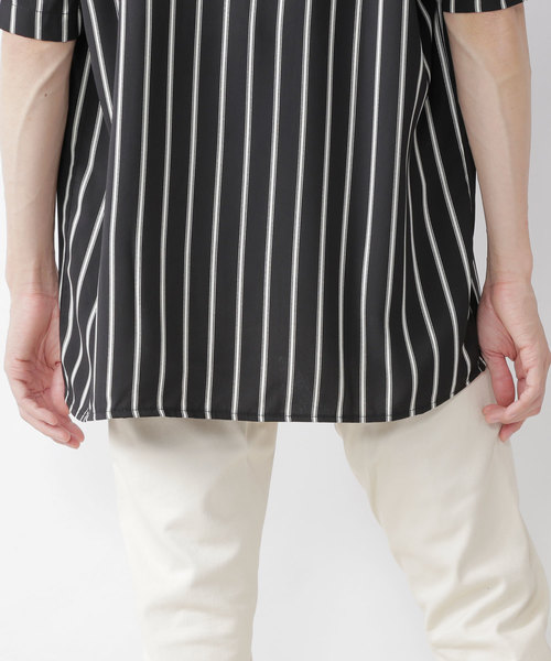 MONO-MART（モノマート）の「サテンストライプオープンカラーシャツ(1/2 sleeve)（シャツ/ブラウス・メンズ・ホワイト/ブラック/ネイビー・FREE）」の20枚目の写真