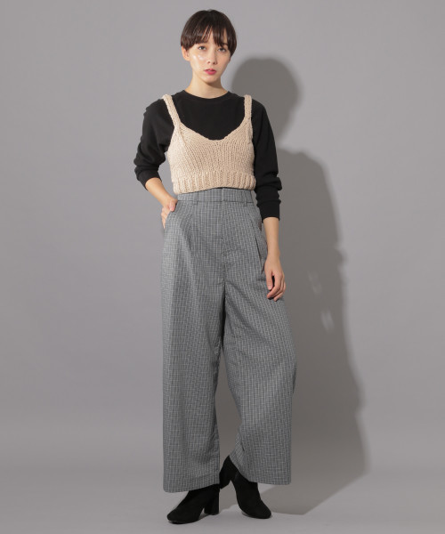 PAGEBOY(ページボーイ)の「サキゾメチェックワイドパンツ(その他パンツ・レディース・ブラウン/グレー・SMALL/MEDIUM)」の5枚目の写真