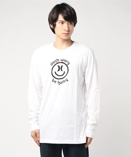 Hurley (ハーレー)の「BE HURELY LONG SLEEVE TEE/ハーレー 長袖 ロゴ ロンT スマイル(Tシャツ/カットソー・メンズ・グレー/ホワイト/ブラック・X-LARGE/SMALL/MEDIUM/LARGE)」の2枚目の写真