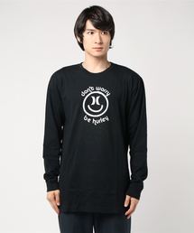 BE HURELY LONG SLEEVE TEE/ハーレー 長袖 ロゴ ロンT スマイル