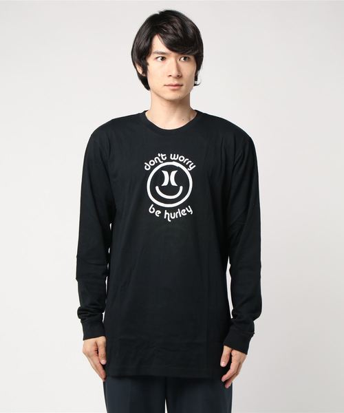 Hurley (ハーレー)の「BE HURELY LONG SLEEVE TEE/ハーレー 長袖 ロゴ ロンT スマイル(Tシャツ/カットソー・メンズ・グレー/ホワイト/ブラック・X-LARGE/SMALL/MEDIUM/LARGE)」の3枚目の写真
