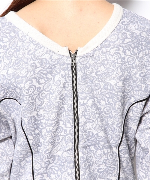 B:MING by BEAMS（ビーミングバイビームス）の「□ビーミング by ビームス / 裏毛レースプリントワンピース（ワンピース・レディース・オフホワイト/グレー・SMALL/MEDIUM）」の7枚目の写真