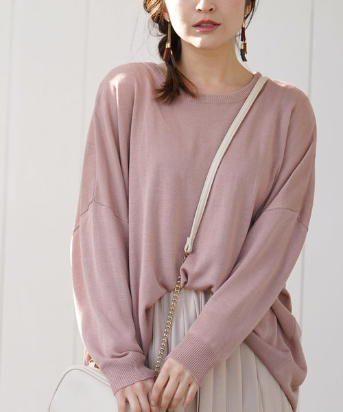 rps(アールピーエス)の「綿タッチドルマンニットチュニック(チュニック・レディース・オフホワイト/ブラック/ミント/ピンク/杢グレー・M)」の5枚目の写真