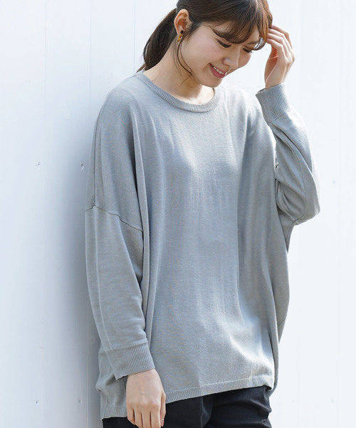 rps(アールピーエス)の「綿タッチドルマンニットチュニック(チュニック・レディース・オフホワイト/ブラック/ミント/ピンク/杢グレー・M)」の4枚目の写真