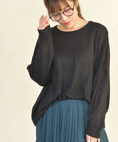 rps(アールピーエス)の「綿タッチドルマンニットチュニック(チュニック・レディース・オフホワイト/ブラック/ミント/ピンク/杢グレー・M)」の3枚目の写真