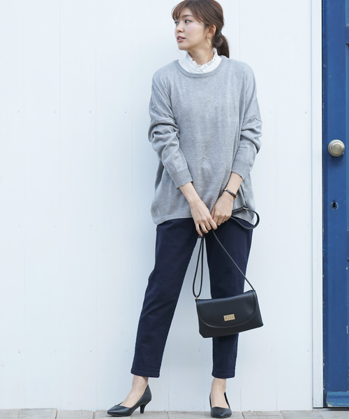 rps(アールピーエス)の「綿タッチドルマンニットチュニック(チュニック・レディース・オフホワイト/ブラック/ミント/ピンク/杢グレー・M)」の6枚目の写真