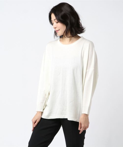 rps(アールピーエス)の「綿タッチドルマンニットチュニック(チュニック・レディース・オフホワイト/ブラック/ミント/ピンク/杢グレー・M)」の7枚目の写真