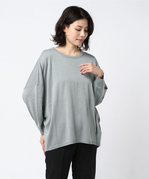 rps(アールピーエス)の「綿タッチドルマンニットチュニック(チュニック・レディース・オフホワイト/ブラック/ミント/ピンク/杢グレー・M)」の18枚目の写真