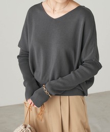 Chaco closet | Vネック長袖リブコットンニット(ニット/セーター)