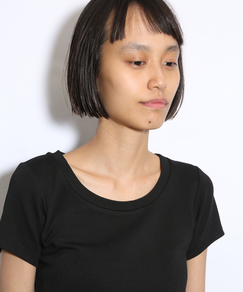 i（アイ）の「無地ピタT（Tシャツ/カットソー・レディース・ホワイト/ブラック・ﾌﾘ-）」の5枚目の写真