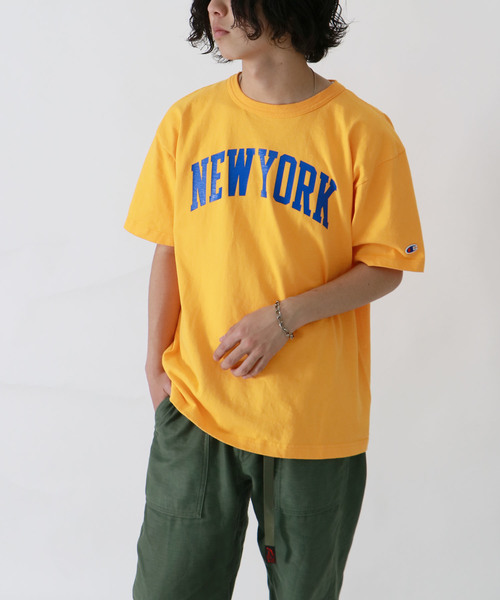 HER CLOSET（ハークローゼット）の「【Champion】MADE IN USA T1011 LogoT-SHIRTS（Tシャツ/カットソー・レディース・ホワイト/グレー/ブラック/バイオレット/ライトブルー/ネイビー/モスグリーン/ゴールド・S/M/L）」の8枚目の写真