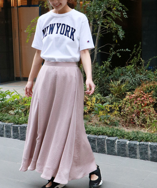 HER CLOSET（ハークローゼット）の「【Champion】MADE IN USA T1011 LogoT-SHIRTS（Tシャツ/カットソー・レディース・ホワイト/グレー/ブラック/バイオレット/ライトブルー/ネイビー/モスグリーン/ゴールド・S/M/L）」の9枚目の写真