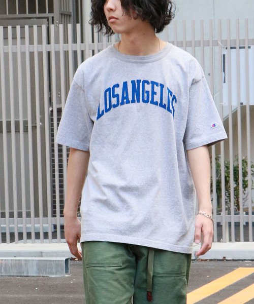HER CLOSET（ハークローゼット）の「【Champion】MADE IN USA T1011 LogoT-SHIRTS（Tシャツ/カットソー・レディース・ホワイト/グレー/ブラック/バイオレット/ライトブルー/ネイビー/モスグリーン/ゴールド・S/M/L）」の13枚目の写真