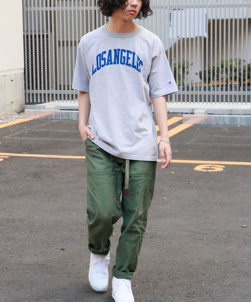 HER CLOSET（ハークローゼット）の「【Champion】MADE IN USA T1011 LogoT-SHIRTS（Tシャツ/カットソー・レディース・ホワイト/グレー/ブラック/バイオレット/ライトブルー/ネイビー/モスグリーン/ゴールド・S/M/L）」の14枚目の写真